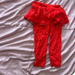 Carter’s Red Pants w/Gold Polka Dots and Tutu 24 months
